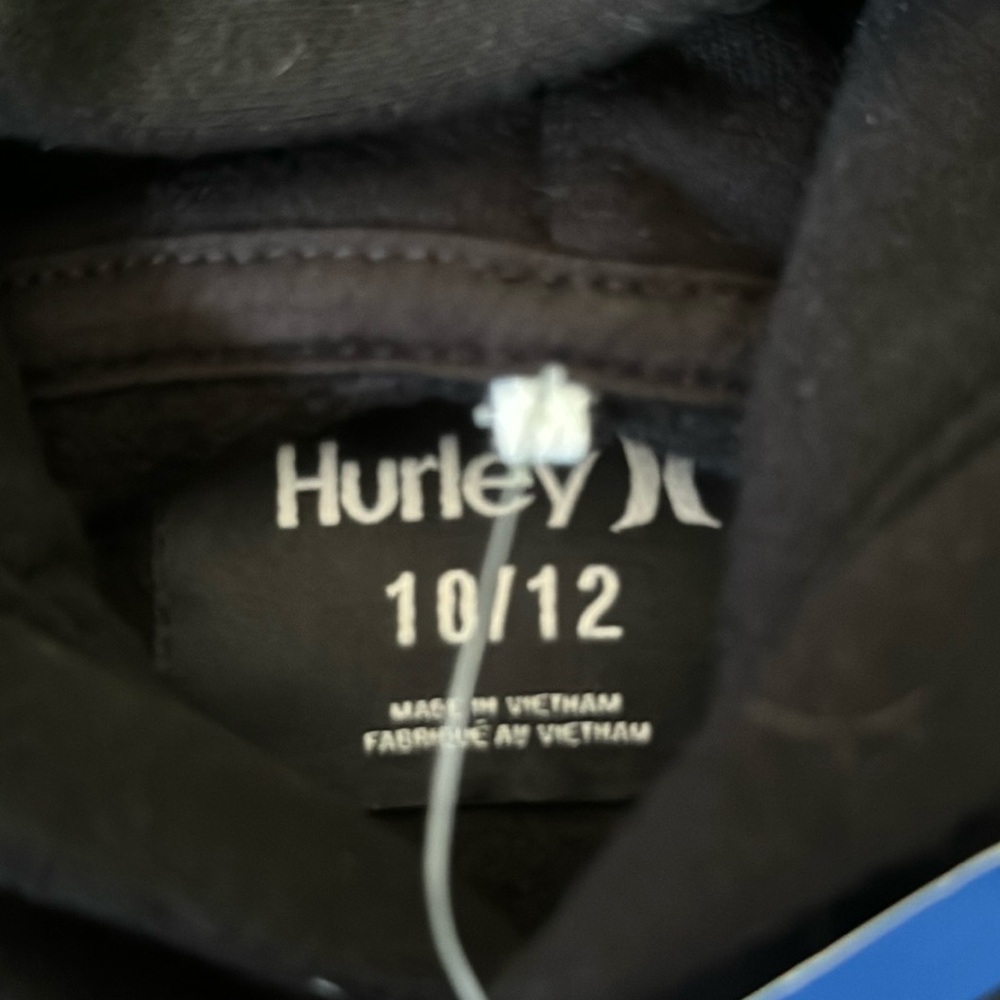 Hurley Fleece Hoodie Black Boys Size 10/12 NEW - Picture 3 of 4